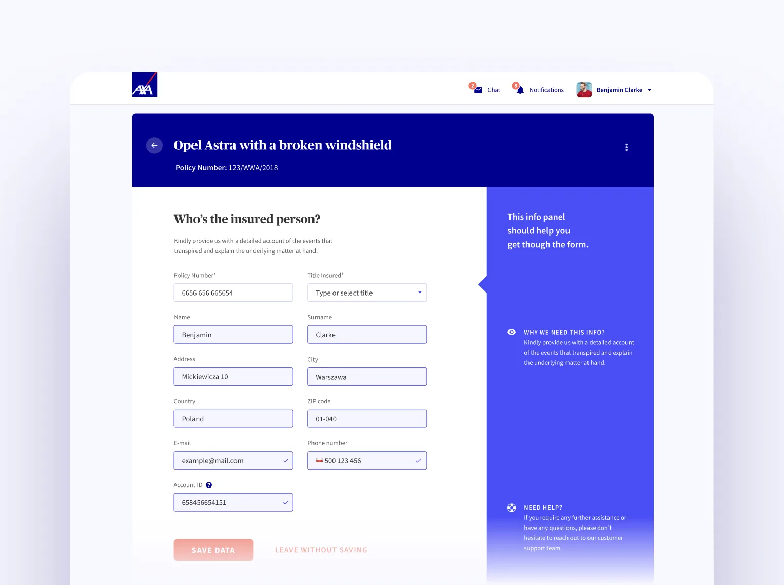 AXA project design